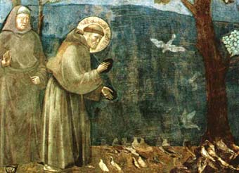Giotto: "Francesco talking to the birds", Assisi, 1290-95